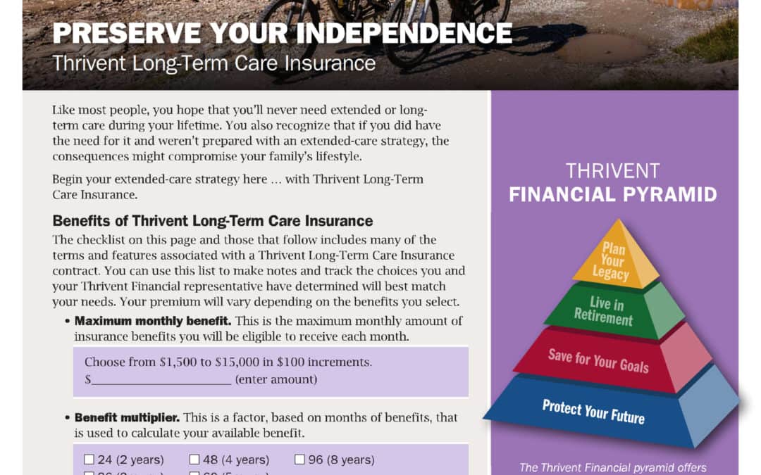 Thrivent Long Term Care Insurance Policy Brochure for Virginia